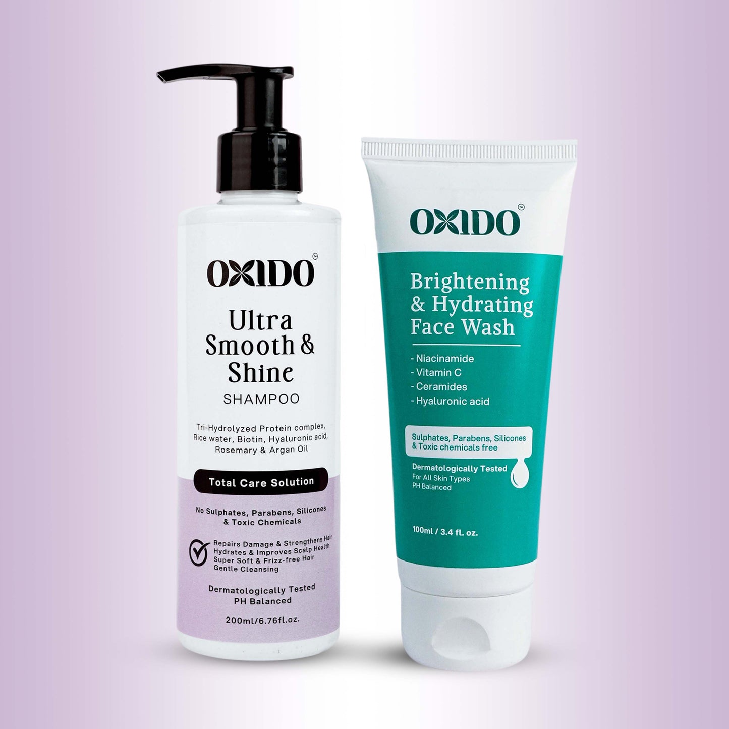 Oxido Ultra Smooth and Shine Shampoo + Face Wash Combo