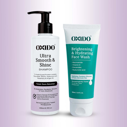 Oxido Ultra Smooth and Shine Shampoo + Face Wash Combo