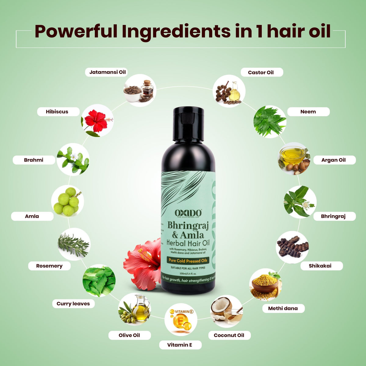 Oxido Bhringraj & Amla herbal hair oil - Oxido