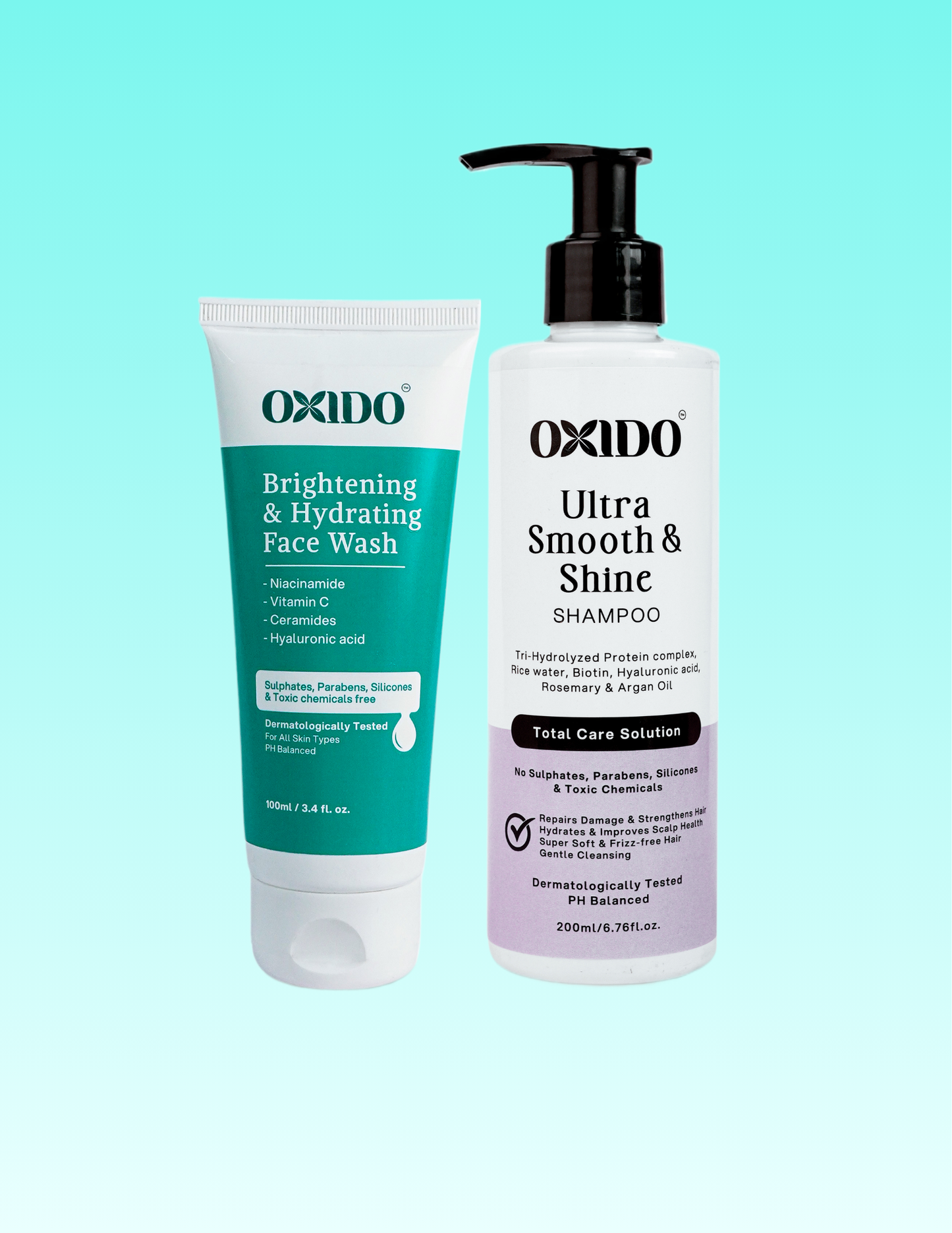 Oxido Ultra Smooth and Shine Shampoo + Face Wash Combo